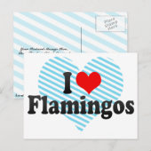 I Liebe Flamingos Postkarte (Vorne/Hinten)