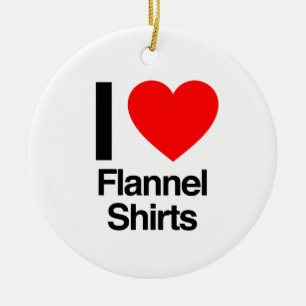 i Liebe Flanell-Shirt Keramik Ornament