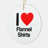 i Liebe Flanell-Shirt Keramik Ornament (Links)