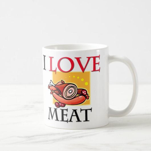 I Liebe-Fleisch Kaffeetasse (Rechts)