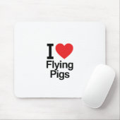 I Liebe-fliegende Schweine Mousepad (Mit Mouse)