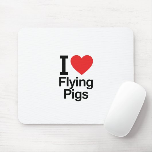 I Liebe-fliegende Schweine Mousepad (Mit Mouse)