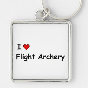 I Liebe Flight Bogenschießen Schlüsselanhänger
