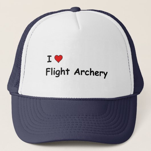 I Liebe Flight Bogenschießen Truckerkappe (Vorderseite)