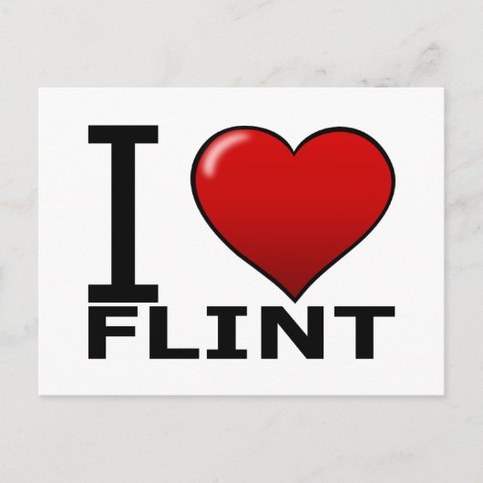 I LIEBE FLINT, MI - MICHIGAN POSTKARTE (Vorderseite)