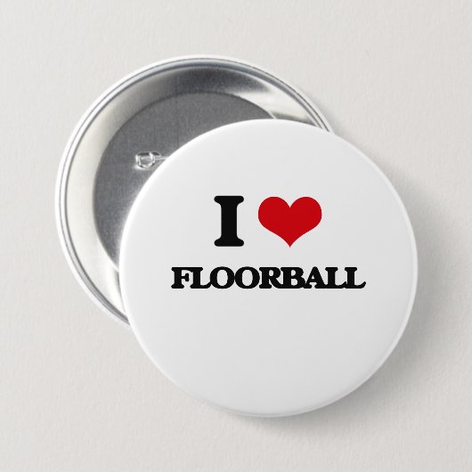 I Liebe Floorball Button (Vorne & Hinten)