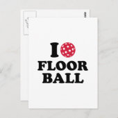 I Liebe Floorball Postkarte (Vorne/Hinten)
