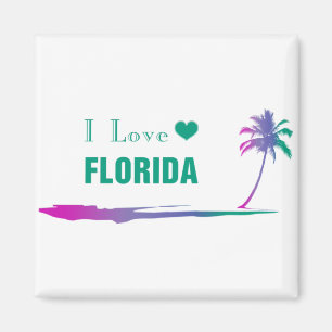 I Liebe Florida farbenfroh grün Magnet