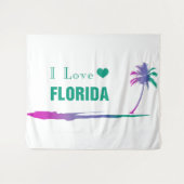 I Liebe Florida farbenfroh grün Wandteppich (Vorderseite (Horizontal))
