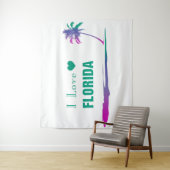 I Liebe Florida farbenfroh grün Wandteppich (Beispiel)