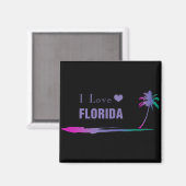 I Liebe Florida farbenfrohe Lila Magnet (Vorderseite/Rückseite)