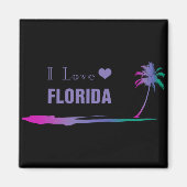 I Liebe Florida farbenfrohe Lila Magnet (Vorne)