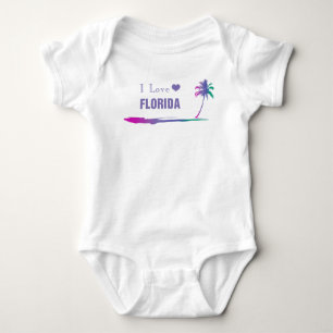 I Liebe Florida Farbige Lila Baby Strampler