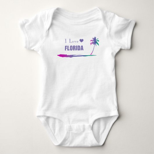 I Liebe Florida Farbige Lila Baby Strampler (Vorderseite)
