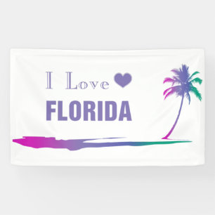 I Liebe Florida Farbige Lila Banner