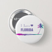 I Liebe Florida Farbige Lila Button (Vorne & Hinten)