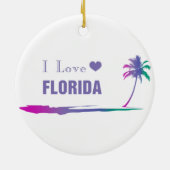 I Liebe Florida Farbige Lila Keramik Ornament (Hinten)