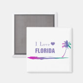 I Liebe Florida Farbige Lila Magnet (Vorderseite/Rückseite)