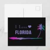 I Liebe Florida Farbige Lila Postkarte (Vorne/Hinten)