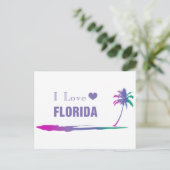 I Liebe Florida Farbige Lila Postkarte (Stehend Vorderseite)