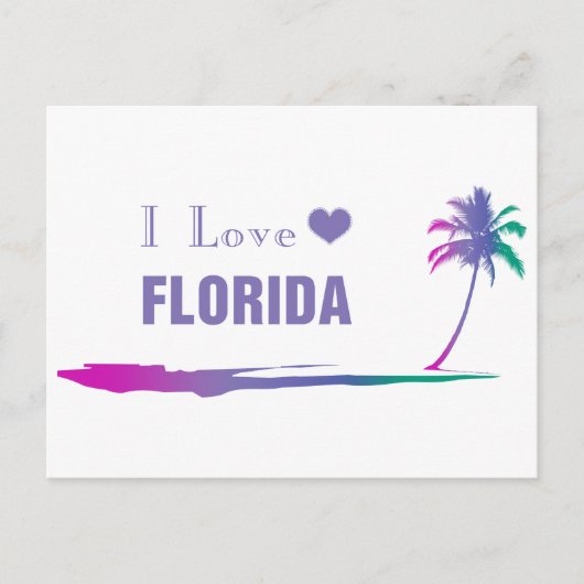 I Liebe Florida Farbige Lila Postkarte (Vorderseite)