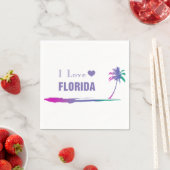 I Liebe Florida Farbige Lila Serviette (Beispiel)