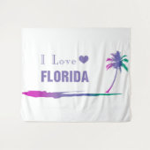 I Liebe Florida Farbige Lila Wandteppich (Vorderseite (Horizontal))