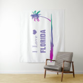 I Liebe Florida Farbige Lila Wandteppich (Beispiel)
