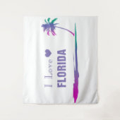 I Liebe Florida Farbige Lila Wandteppich (Vorderseite)