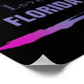 I Liebe Florida Farbiges Lila Poster (Ecke)