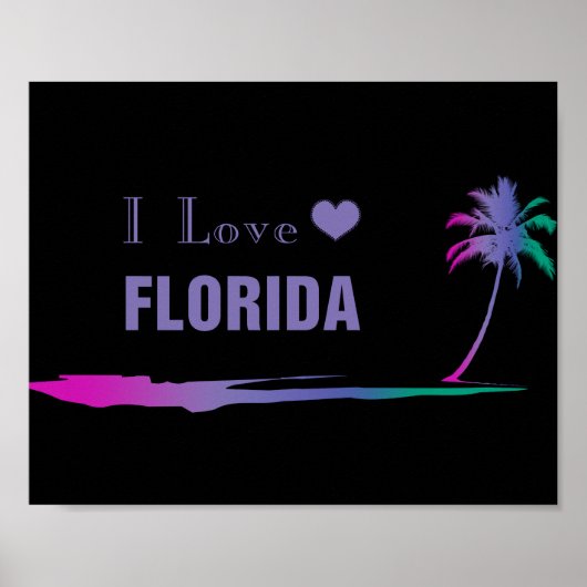 I Liebe Florida Farbiges Lila Poster (Vorne)