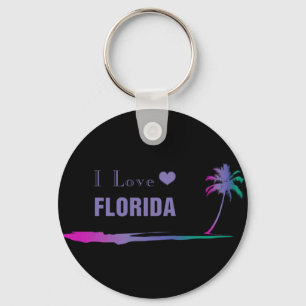 I Liebe Florida Farbvoller Lila Schlüsselanhänger