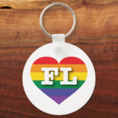I Liebe Florida Gay Pride Schlüsselanhänger (Vorderseite)