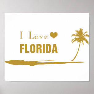 I Liebe Florida Gold Poster