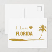 I Liebe Florida Gold Postkarte (Vorne/Hinten)