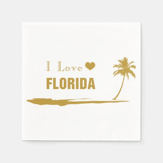 I Liebe Florida Gold Serviette (Vorderseite)