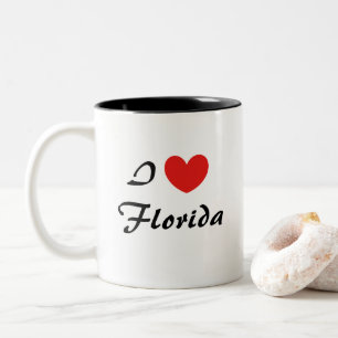 I Liebe Florida Herz Typografie Kaffeezubereitung Zweifarbige Tasse