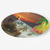 I Liebe Florida, populäres tropisches Design, Pappteller (Schrägansicht)