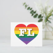 I Liebe Florida Rainbow Heart Postkarte (Stehend Vorderseite)