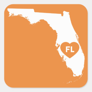 I Liebe-Florida-Staats-Aufkleber Quadratischer Aufkleber