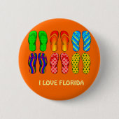 I Liebe Florida, Strandflip-Flops-Design Button (Vorderseite)