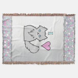 I Liebe Fluffy White Kätzchens Decke