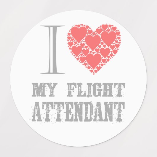 I Liebe Flugbegleiter Etiketten (Design 1)