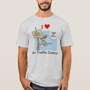 I Liebe-Flugverkehr-Kontrollen-Cartoon-Shirt T-Shirt