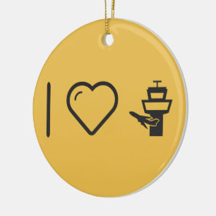I Liebe-Flugverkehr-Kontrollen Keramikornament