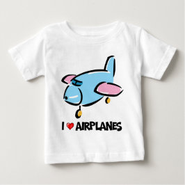 I Liebe-Flugzeuge Baby T-shirt