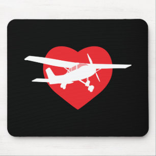 I Liebe-Flugzeuge Mousepad