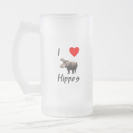 I Liebe-Flusspferde (2) Mattglas Bierglas (Links)