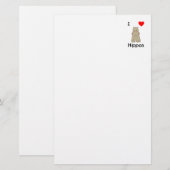 I Liebe-Flusspferde (3) Briefpapier (Vorne/Hinten)