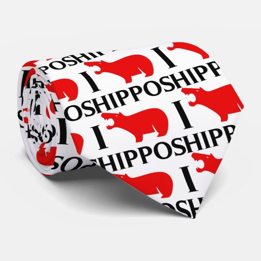 I Liebe-Flusspferde Krawatte (Gerollt)